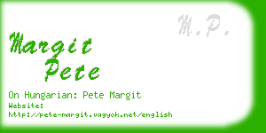 margit pete business card